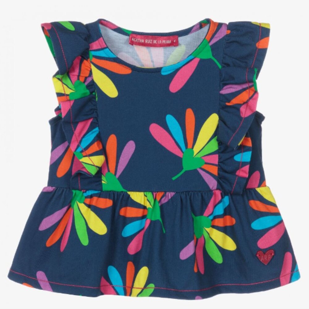 Agatha Ruiz de la Prada navy top floral NWT